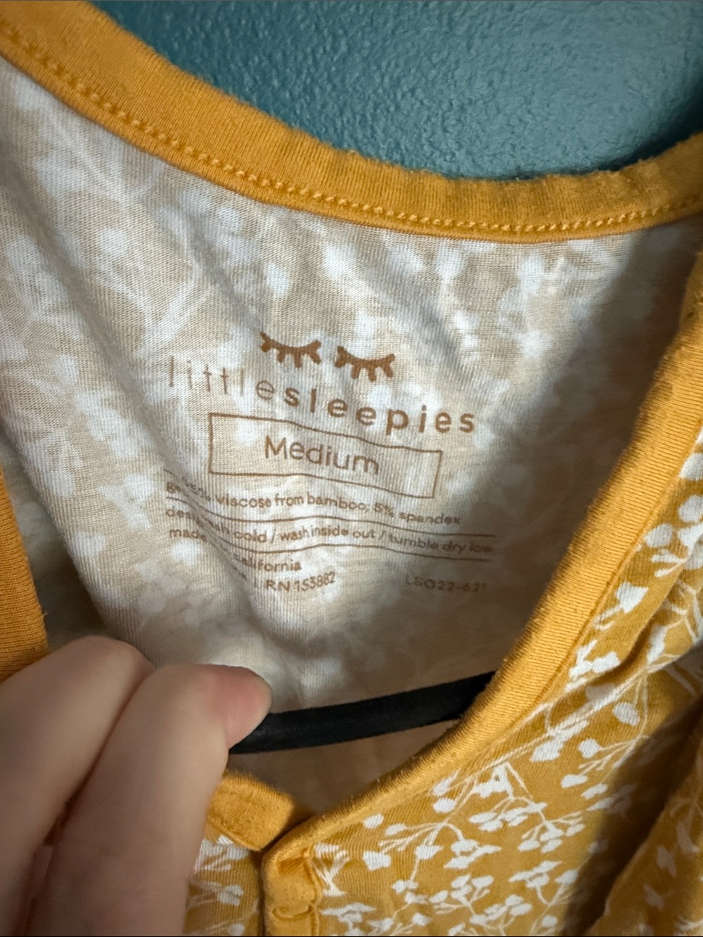 Little Sleepies Yellow Floral pajama set - Picture 2 of 9